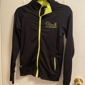 PINK ZIP UP track jacket with finger holes!